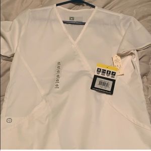 White scrub, size s but can possibly fit a m